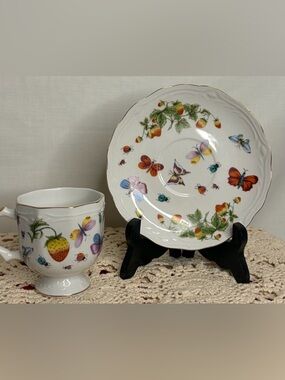 Lenwile Ardalt hand painted Teacup/ Saucer Set Vintage